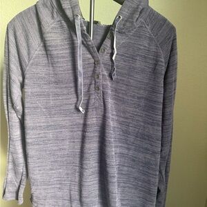 Cozy Purple/Grey Cowl Neck Sweater